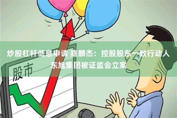 炒股杠杆低息申请 嘉麟杰：控股股东一致行动人东旭集团被证监会立案