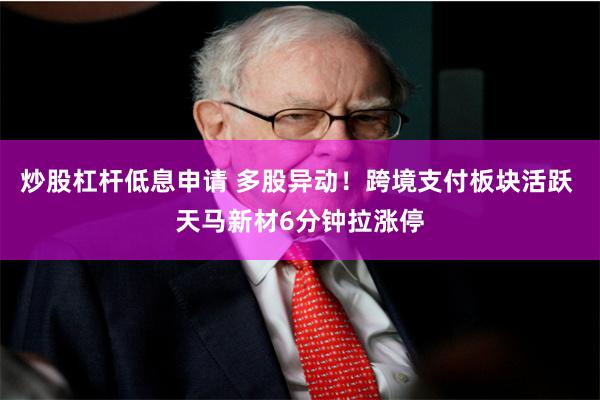 炒股杠杆低息申请 多股异动！跨境支付板块活跃 天马新材6分钟拉涨停