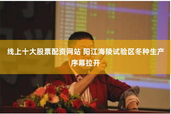 线上十大股票配资网站 阳江海陵试验区冬种生产序幕拉开