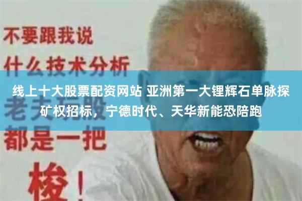 线上十大股票配资网站 亚洲第一大锂辉石单脉探矿权招标，宁德时代、天华新能恐陪跑
